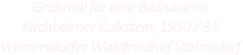 
Grabmal für eine Bildhauerin
Kirchheimer Kalkstein, 1930 / 31 
Wilmersdorfer Waldfriedhof Stahnsdorf